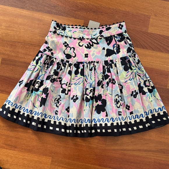 Anna Sui Anthropologie Floral Pleated Skirt Brand NEW NWT